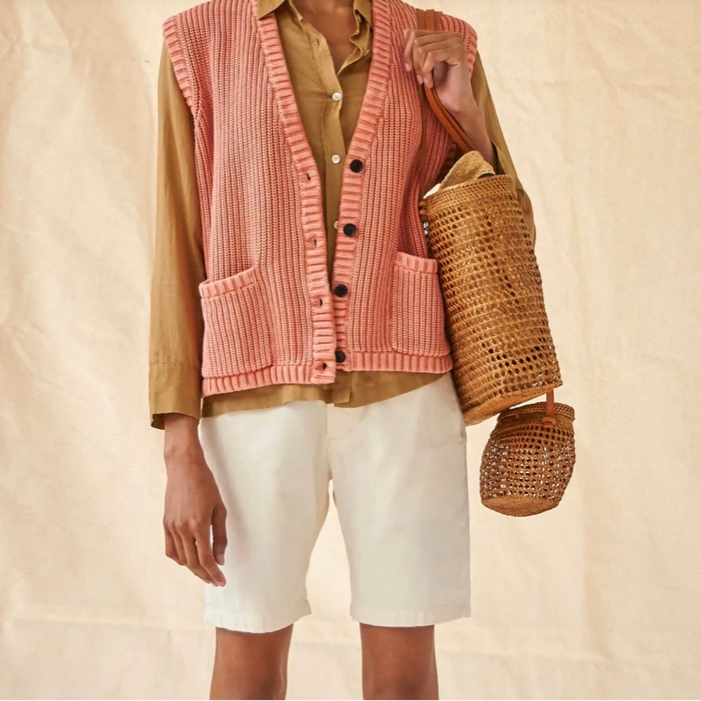 Anthropologie Pink Knit Vest